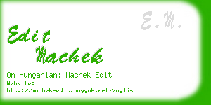 edit machek business card